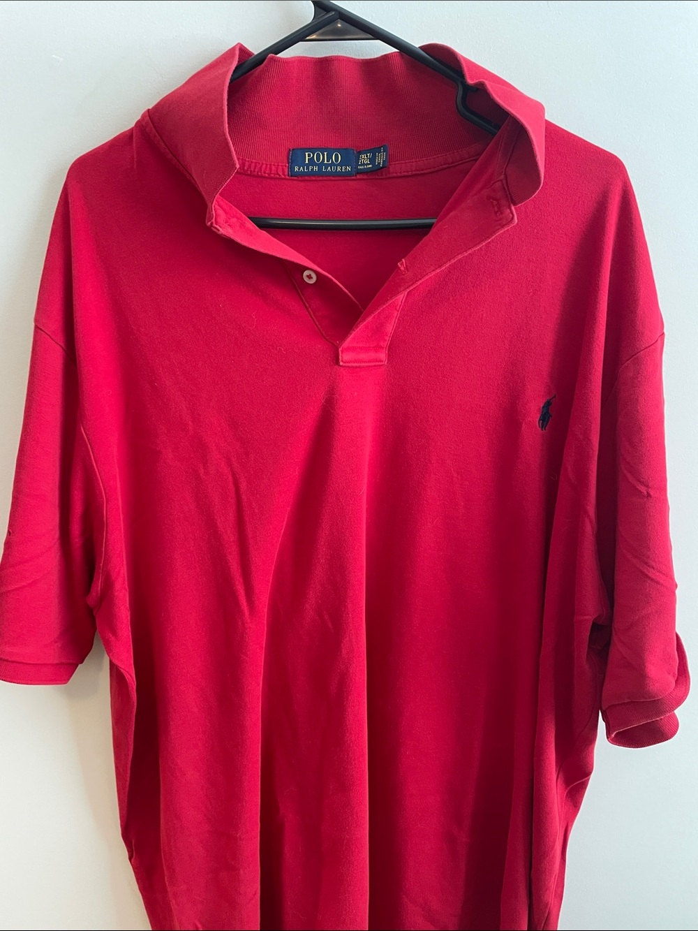 2 2XLT Polos by Ralph Lauren Bright Red and white Short-Sleeve